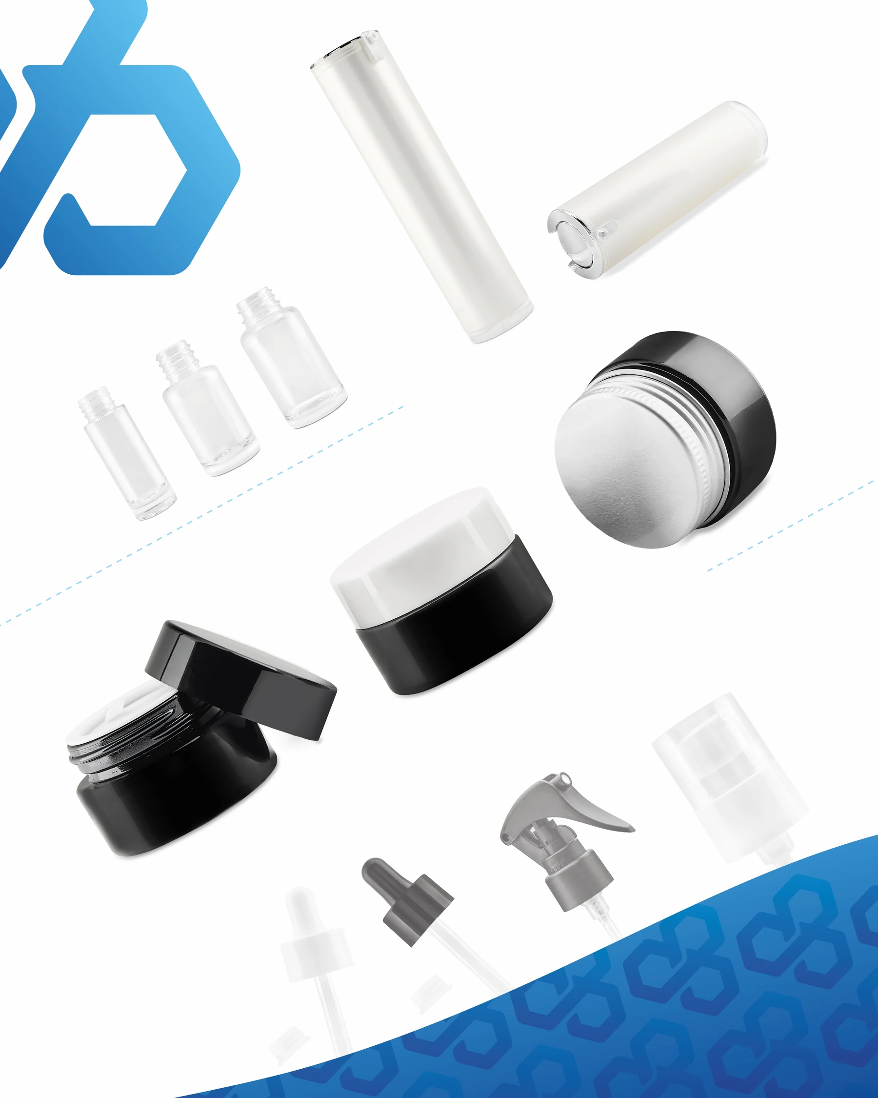 Selection of MEPING cosmetic packaging
