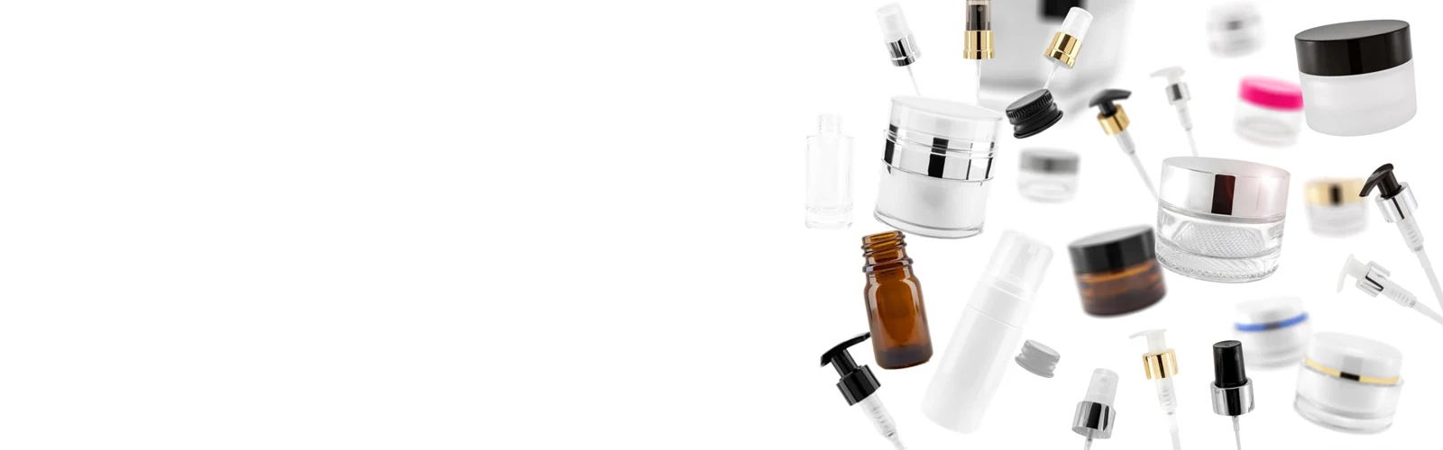Various bottles, jars and packaging from MEPING